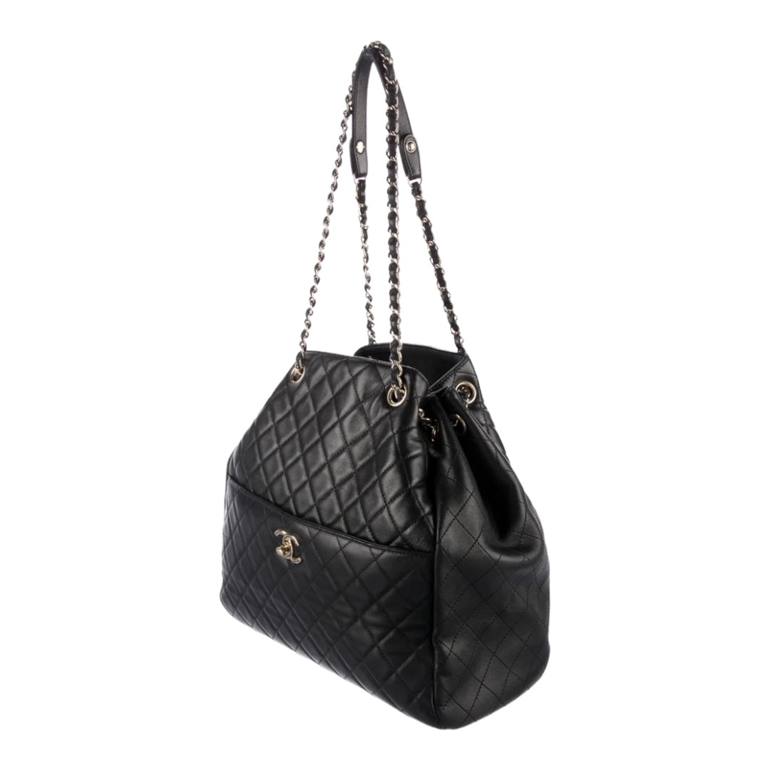 Quilted Drawstring Bucket Bag