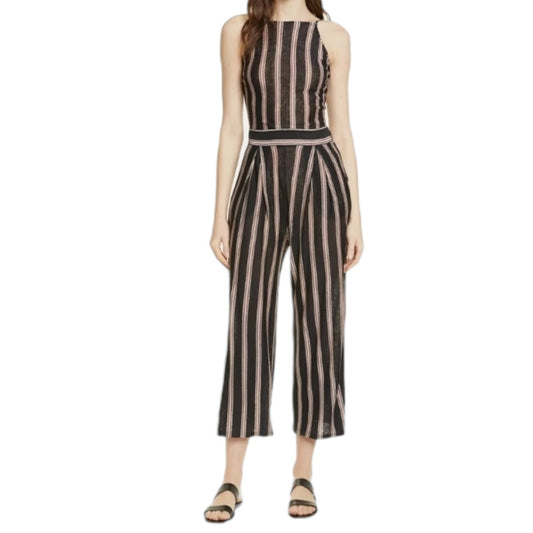 Briselle Linen Stripe Jumpsuit Size Small