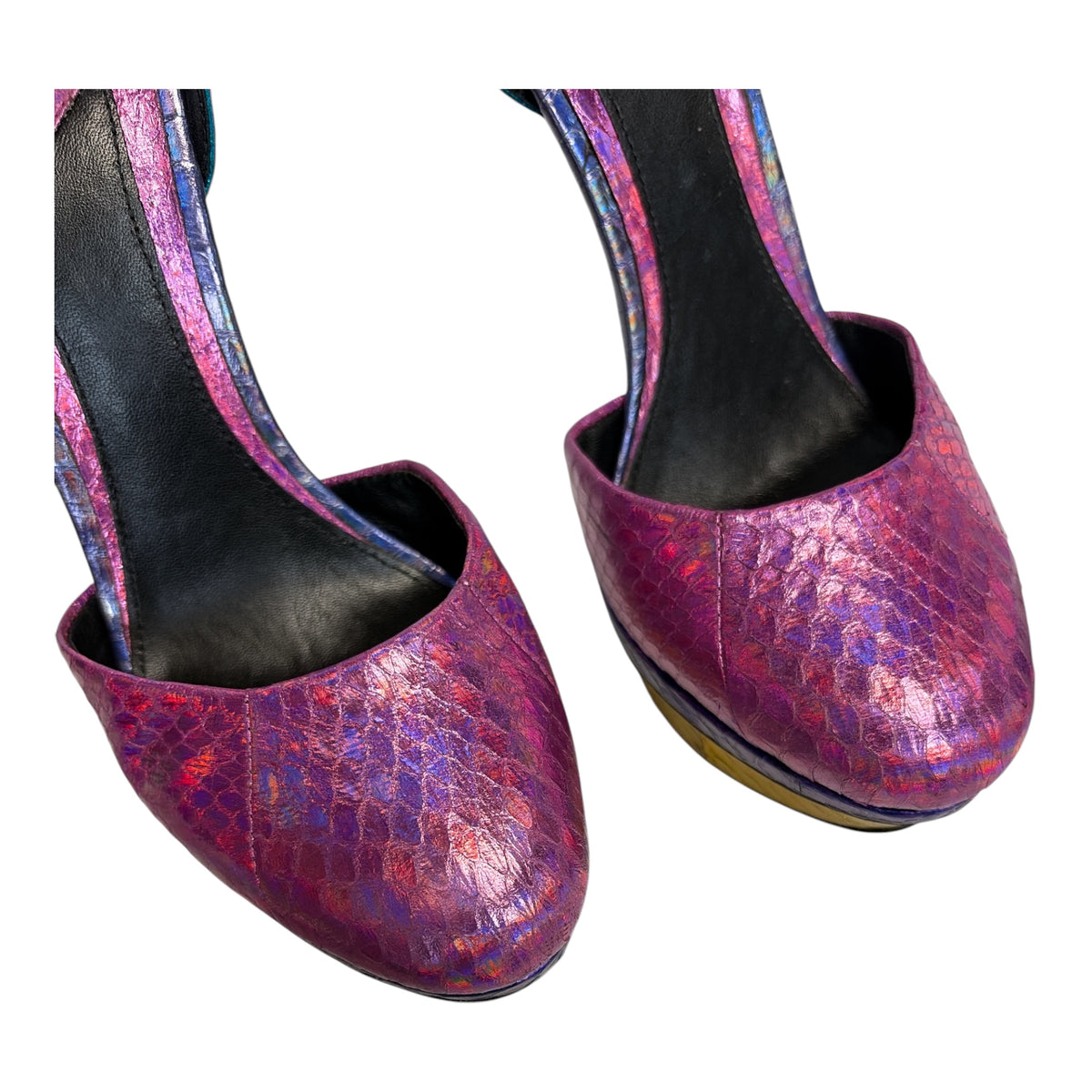 Multicoloured Ankle Strap Platform Heels size 39