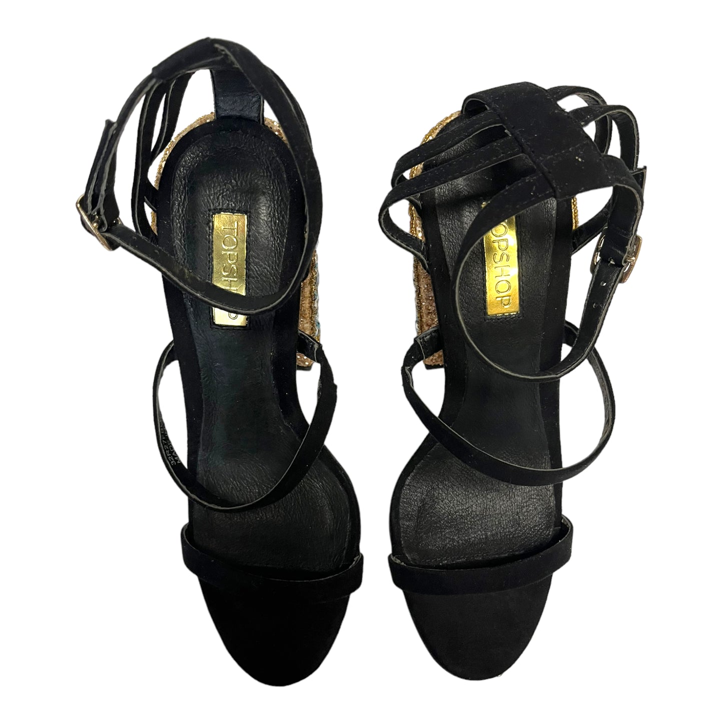 Jewel Heel Strappy Sandals Size 38 NEW