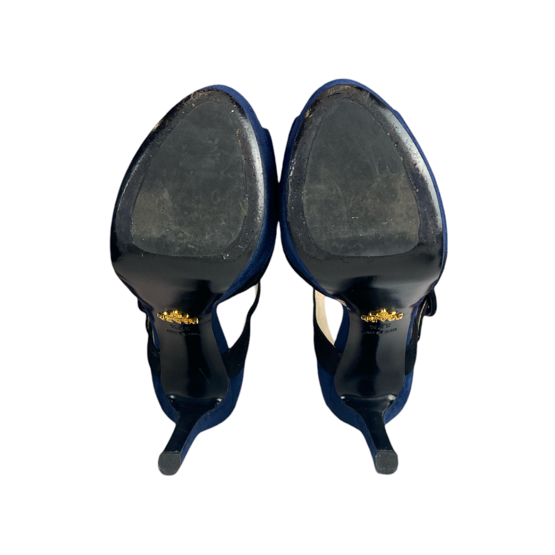 Navy blue 2025 and gold heels